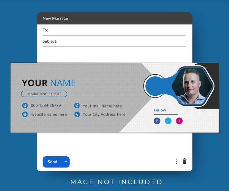 Vettore design del modello di firma e-mail aziendale