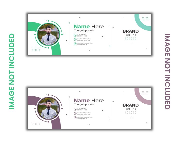Design del modello di firma e-mail o modello di copertina personale per i social media