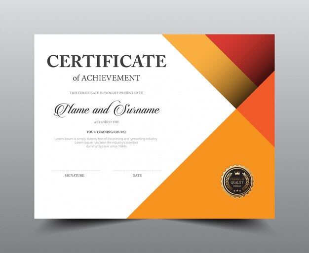 Design del modello di layout certificato.