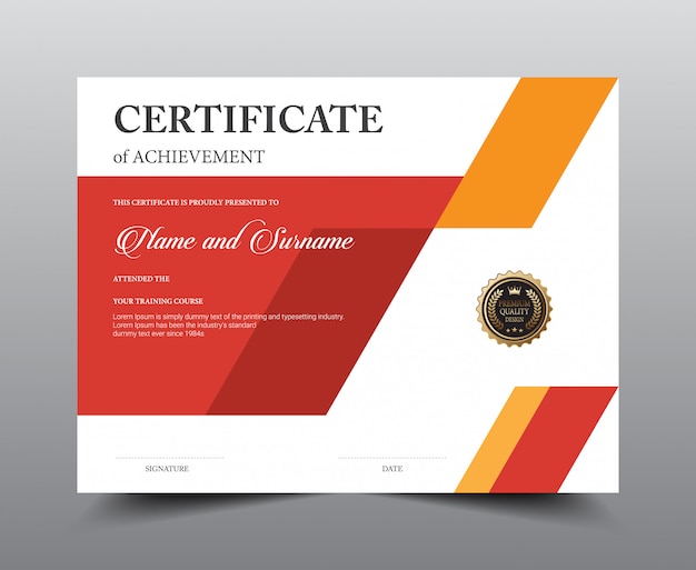 Design del modello di layout certificato.