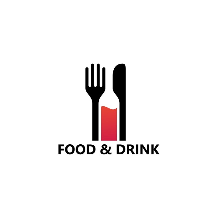 Design del modello di logo di cibo e bevande
