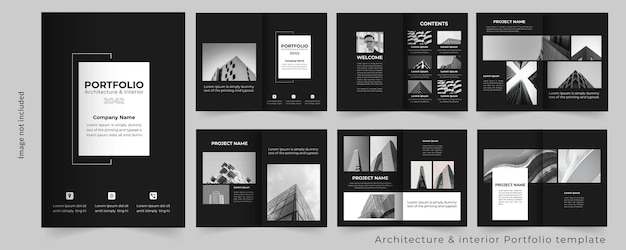 Design del modello di portfolio o architettura e interni Modello di portfolio