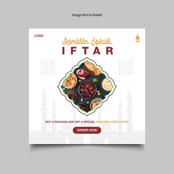 Design del modello di post per social media Iftar