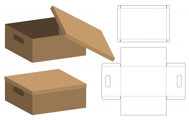 Design del modello fustellato di imballaggio della scatola