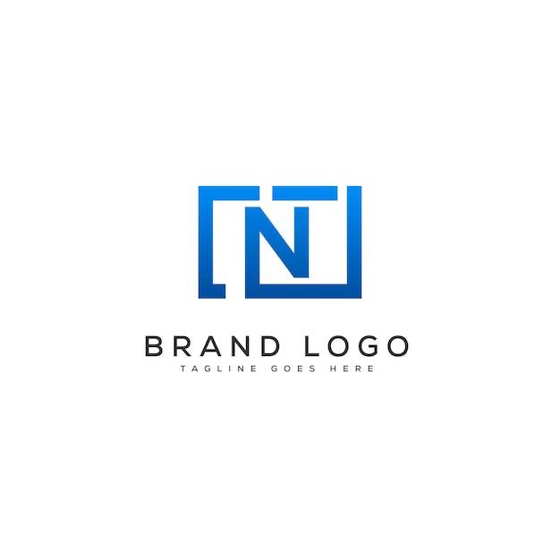 Design del modello vettoriale del logo della lettera NT per il marchio