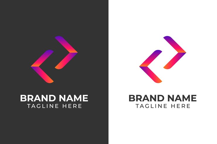 design del modello viola colore sfumato codice logo