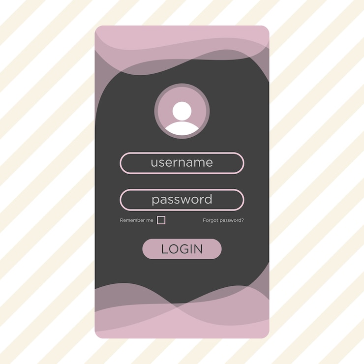 Vettore design del modulo di login astratto