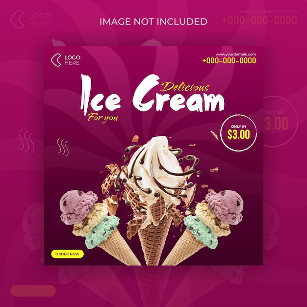 Design del post sociale del gelato