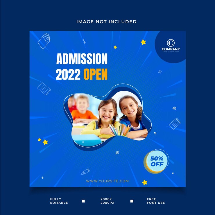 Design del poster di ammissione alla scuola