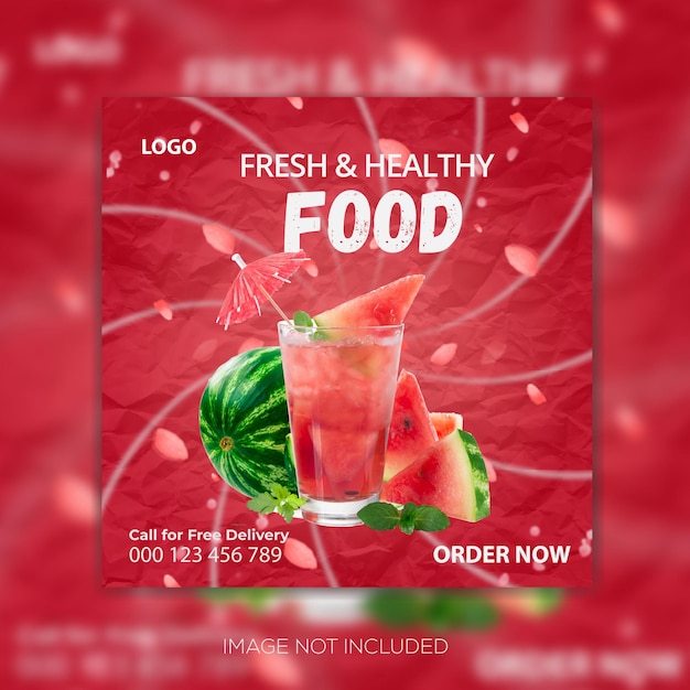 design del succo di post sui social media