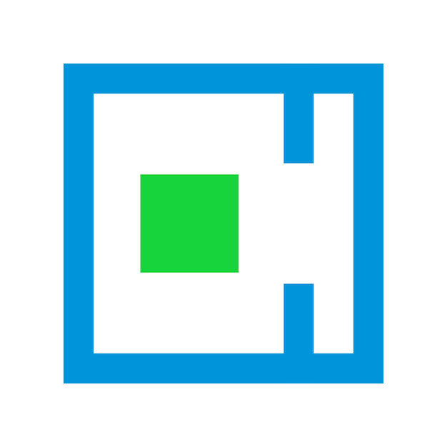 Design dell'icona del logo dell'architettura del puzzle blu-verde