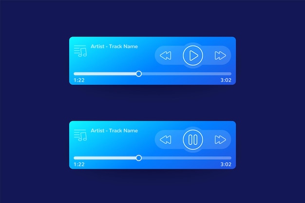 Design dell'interfaccia utente del lettore musicale per app mobili e web
