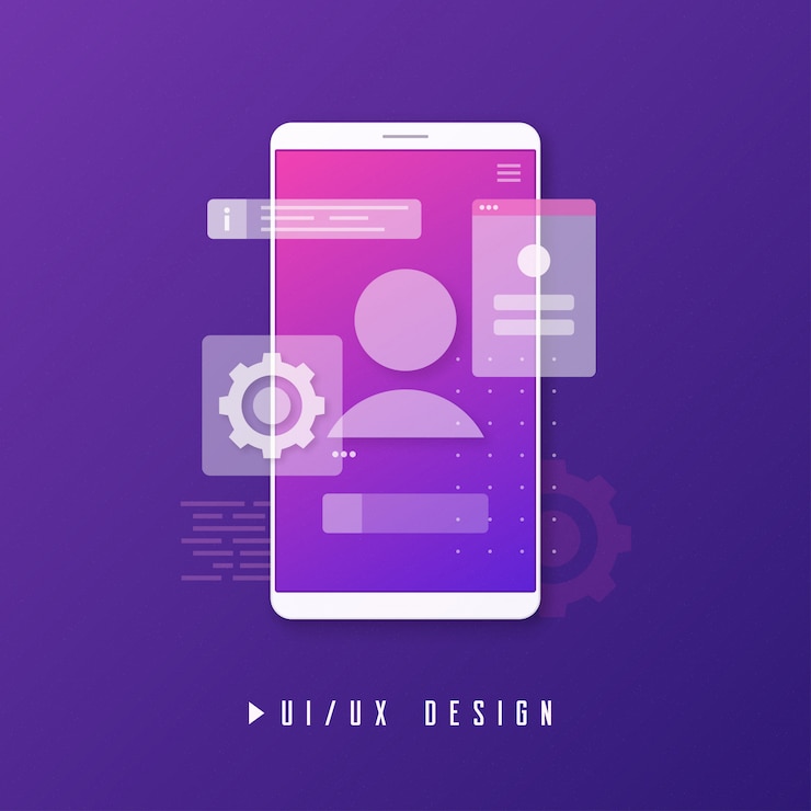 Vettore design dell'interfaccia utente mobile, concetto di sviluppo di app.