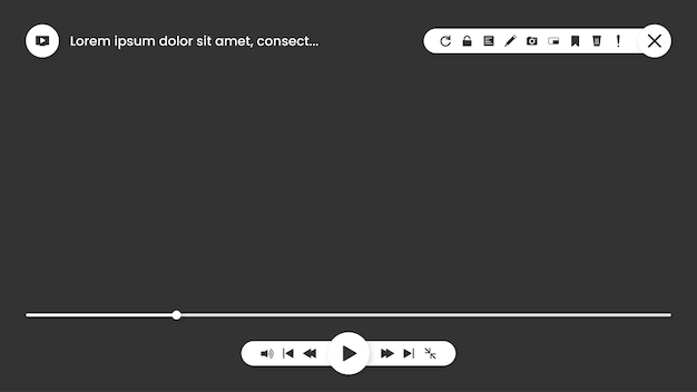 design dell'interfaccia utente semplice e minimalista per il lettore video