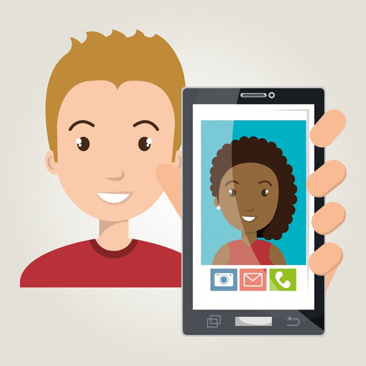 Vettore design della chat mobile