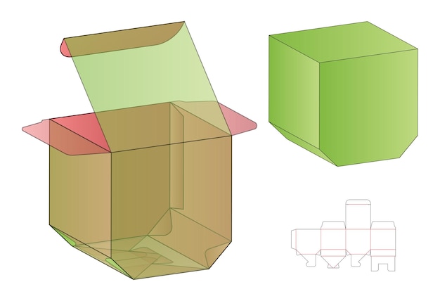 Design della confezione fustellato. Mock-up 3d