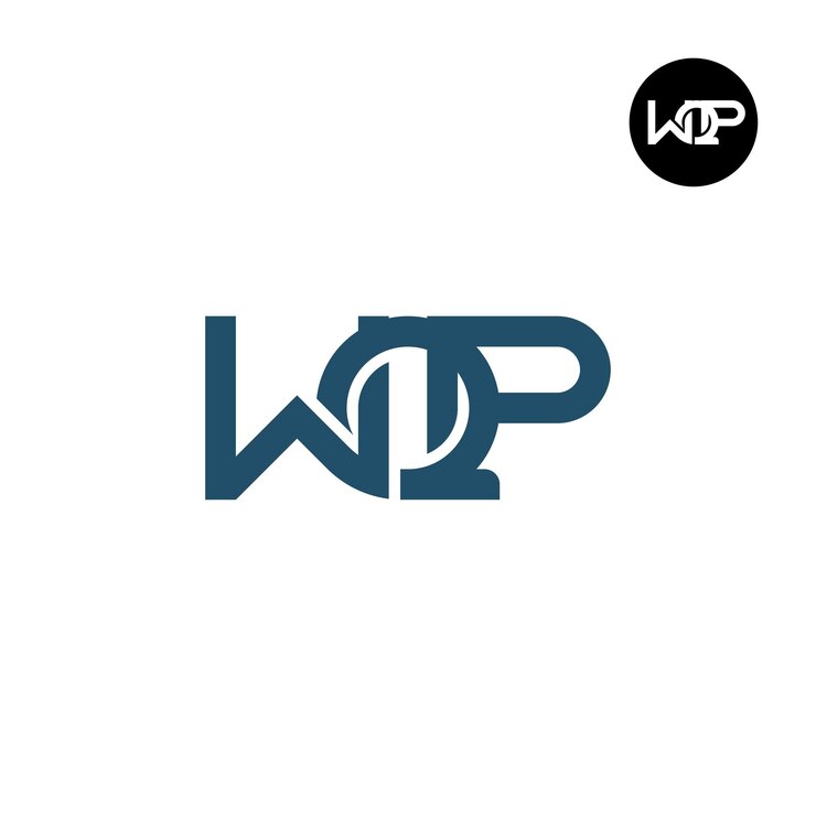 Vettore design della lettera monogramma del logo wqp