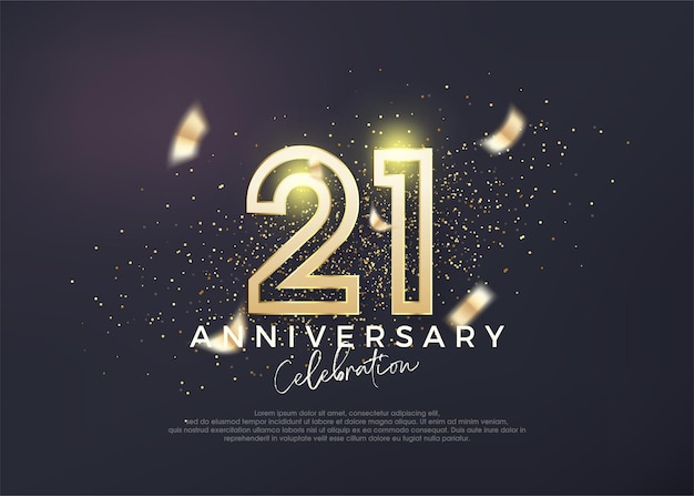 Design della linea d'oro per la celebrazione del 21° anniversario