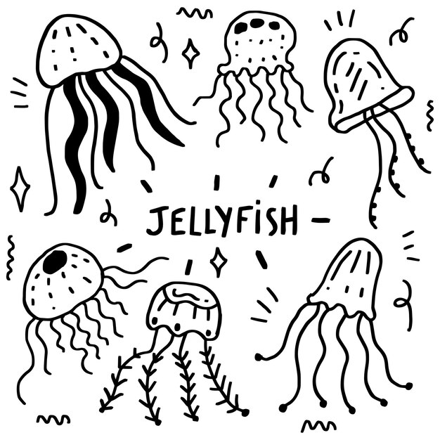 design della linea di meduse disegnate a mano