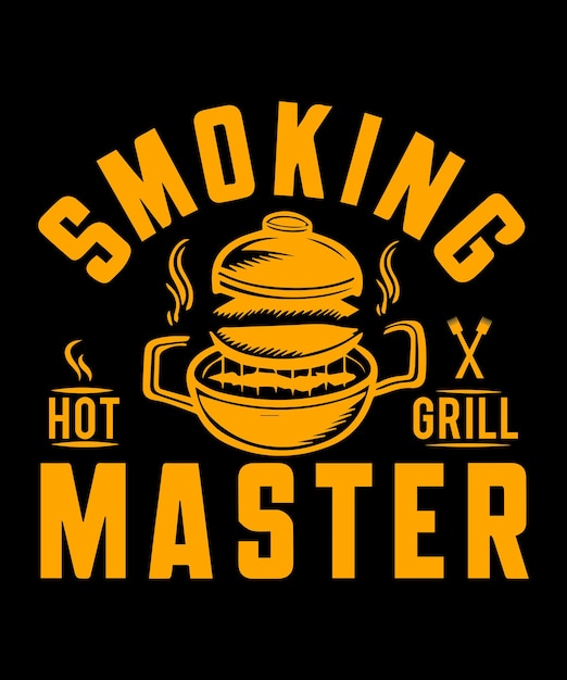 Design della maglietta BBQ di Smoking Hot Grill Master