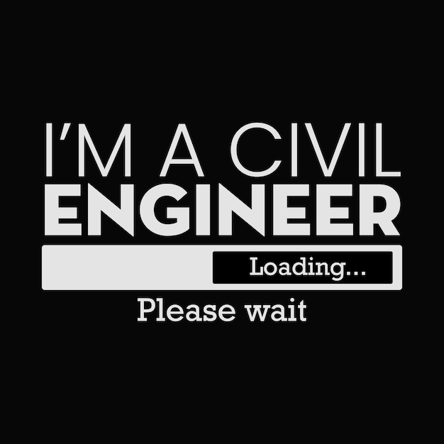 Design della maglietta dell'ingegnere civile