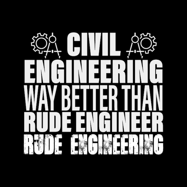 Design della maglietta dell'ingegnere civile