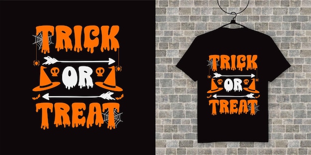 Design della maglietta dolcetto o scherzetto di Halloween