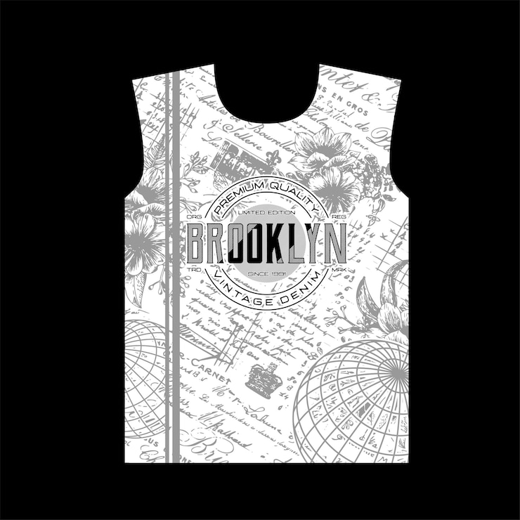 Vettore design della maglietta modello vintage di brooklyn