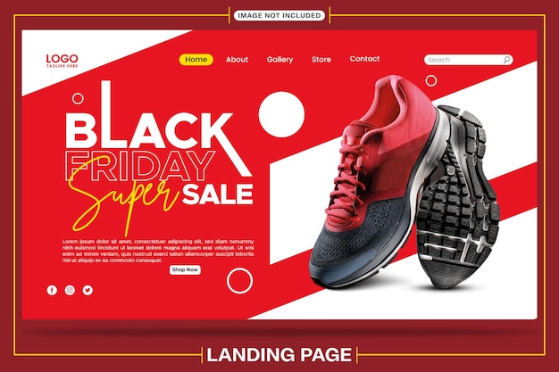 Design della pagina di destinazione dell'offerta super vendita del Black Friday