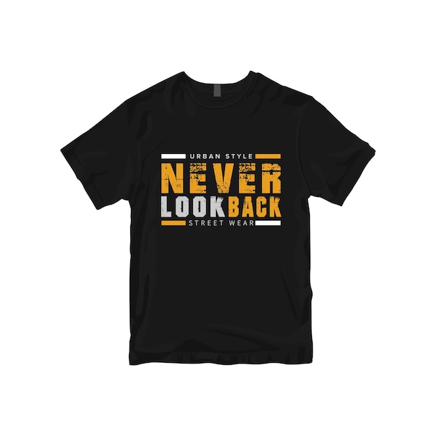 Design della t-shirt con slogan in stile urbano MAI INDIETRO.
