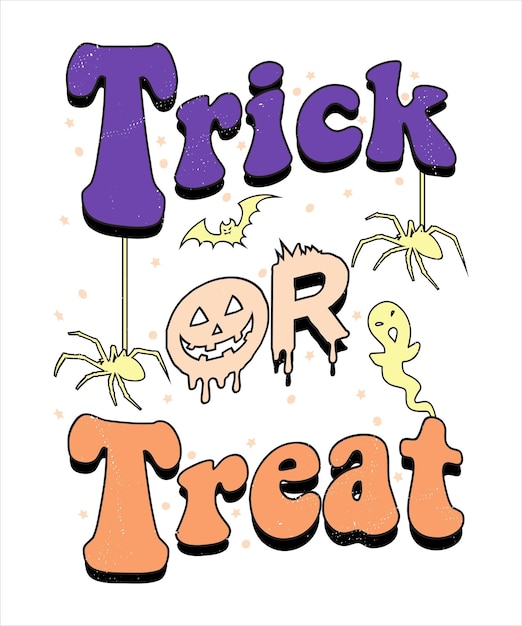 Design della t-shirt tipografica di Halloween in stile Groovy, design della t-shirt tipografica vintage, y-shirt groovy