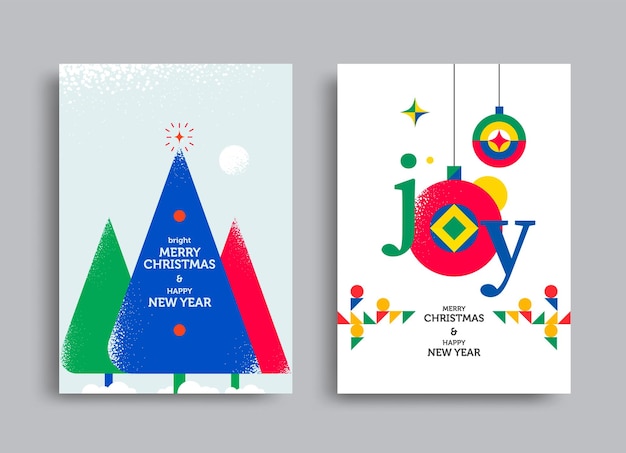 Design di biglietti di auguri di Capodanno e Natale