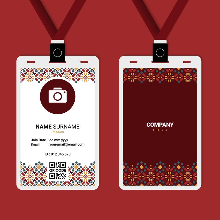 Vettore design di carte d'identità islamiche orientali per affari o aziende