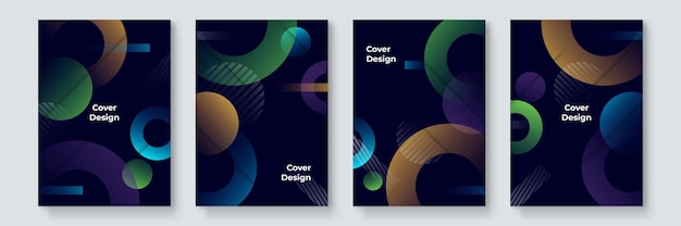 Design di copertine alla moda e alla moda. Modernismo colorato. Composizione di forme geometriche minimali. Modelli futuristici. Vettore a strati di design in stile Bauhaus