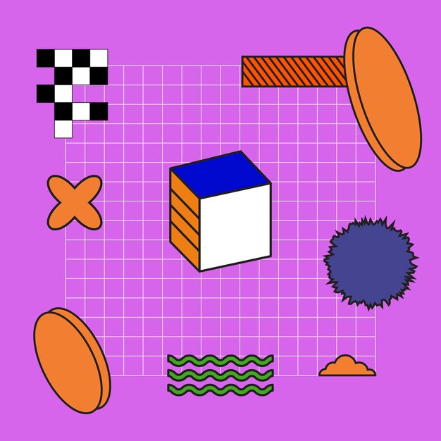 Design di elementi retrò per designer creativi