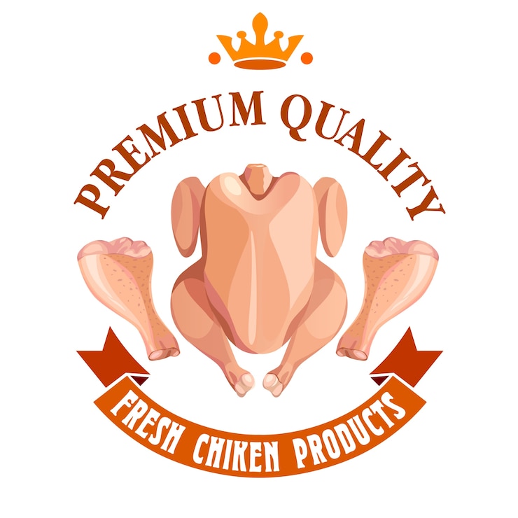 Vettore design di etichette chiken per prodotti agricoli