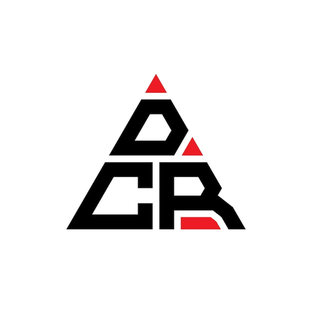 Design di logo a lettera triangolare DCR con forma triangolare Design di logo triangolare monogramma DCR triangolo vettoriale modello di logo con colore rosso DCR logo triangolari Semplice Logo elegante e lussuoso