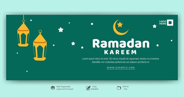Design di sfondo di saluto al Ramadan in colore verde per i modelli di banner
