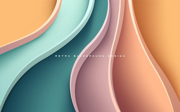 Design di sfondo retrò Strati di dimensioni ondulate colorate