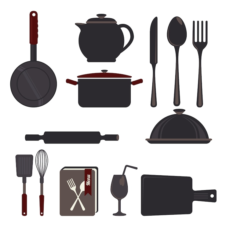 Vettore design di utensili da cucina