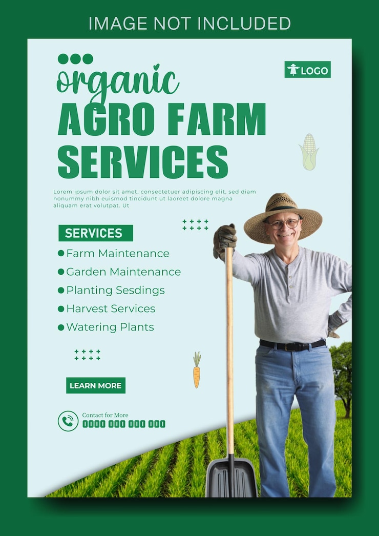 Vettore design di volantini con il concetto di agricoltura