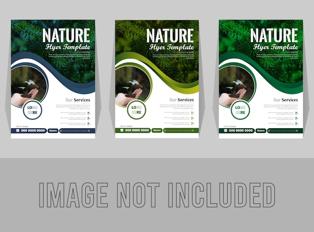 Design di volantini naturali con forma attraente in modello di volantino moderno illustratore