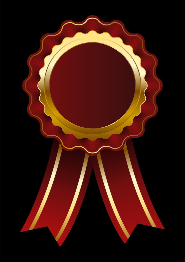 Vettore design distintivo a rosetta in colore rosso