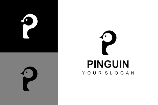 design e icone del logo pinguino