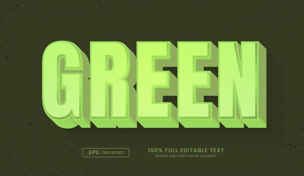Design editable text effect green 3d concept vector illustration (illustrazione vettoriale tridimensionale a effetto di testo modificabile)