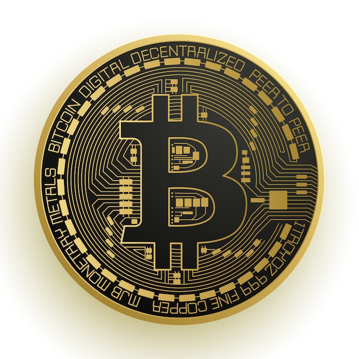 Vettore design elettronico bitcoin