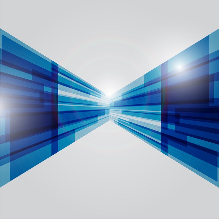 Design futuristico astratto sfondo blu arte dinamica