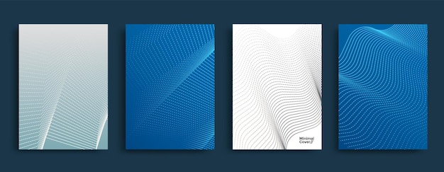 Design geometrico bianco e blu della copertina Trama astratta delle linee di punti per le brochure dei poster dei volantini