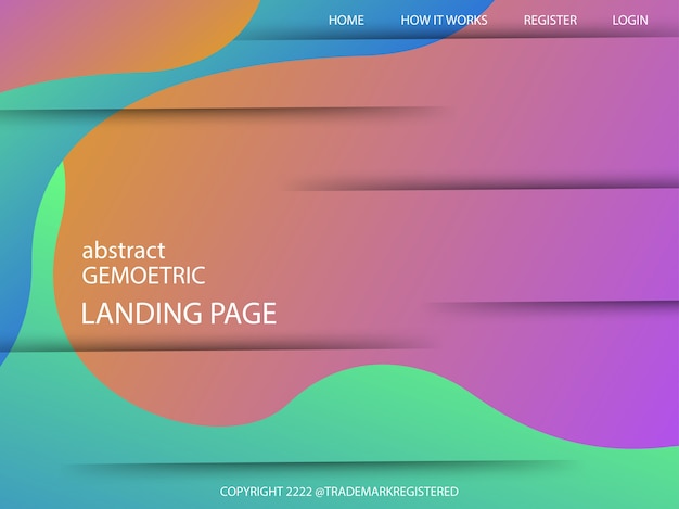 design geometrico colorato della pagina di destinazione