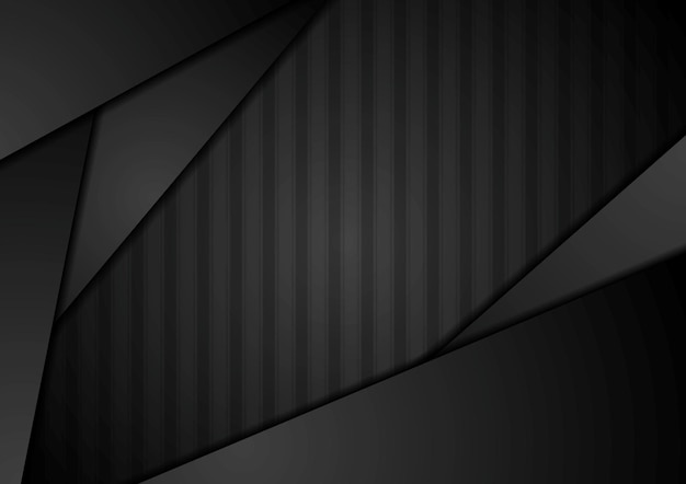 Design grafico a strisce di tecnologia nera astratta modello vettoriale sfondo scuro